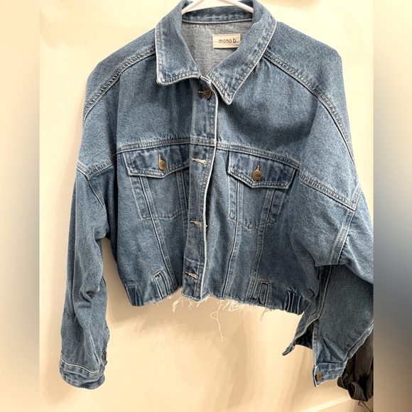 Mono B Jackets & Blazers - MONO B. Cropped Jean jacket